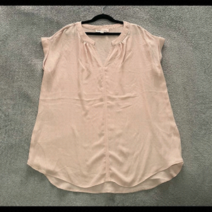 PHILOSOPHY sheer capped sleeve blouse size medium dusty pink EUC